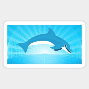Dolphin Leaping In Front Of Grid Balls Sticker
